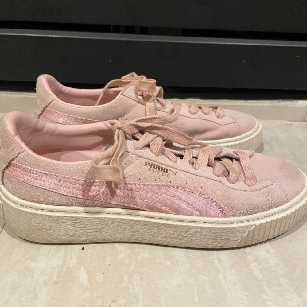 Puma Pink Galaxy Suede Sneakers Size 9
